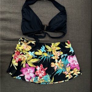Islander Black Floral Swim Set